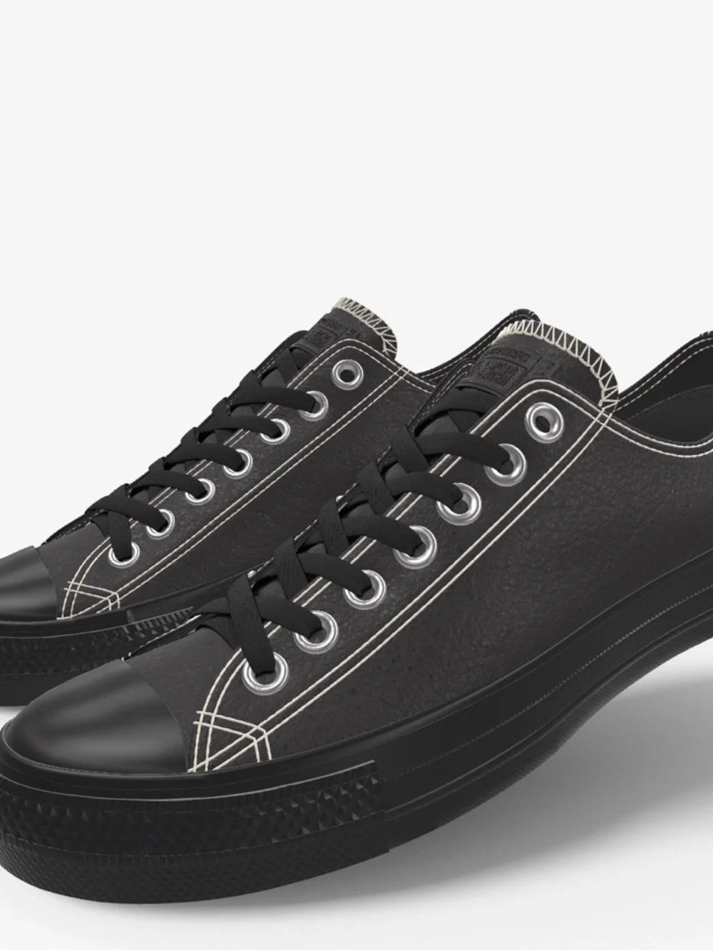 Converse Chuck Taylor All Star By You Black Leather Custom Low Top Men’s 9 NWT - Picture 3 of 14